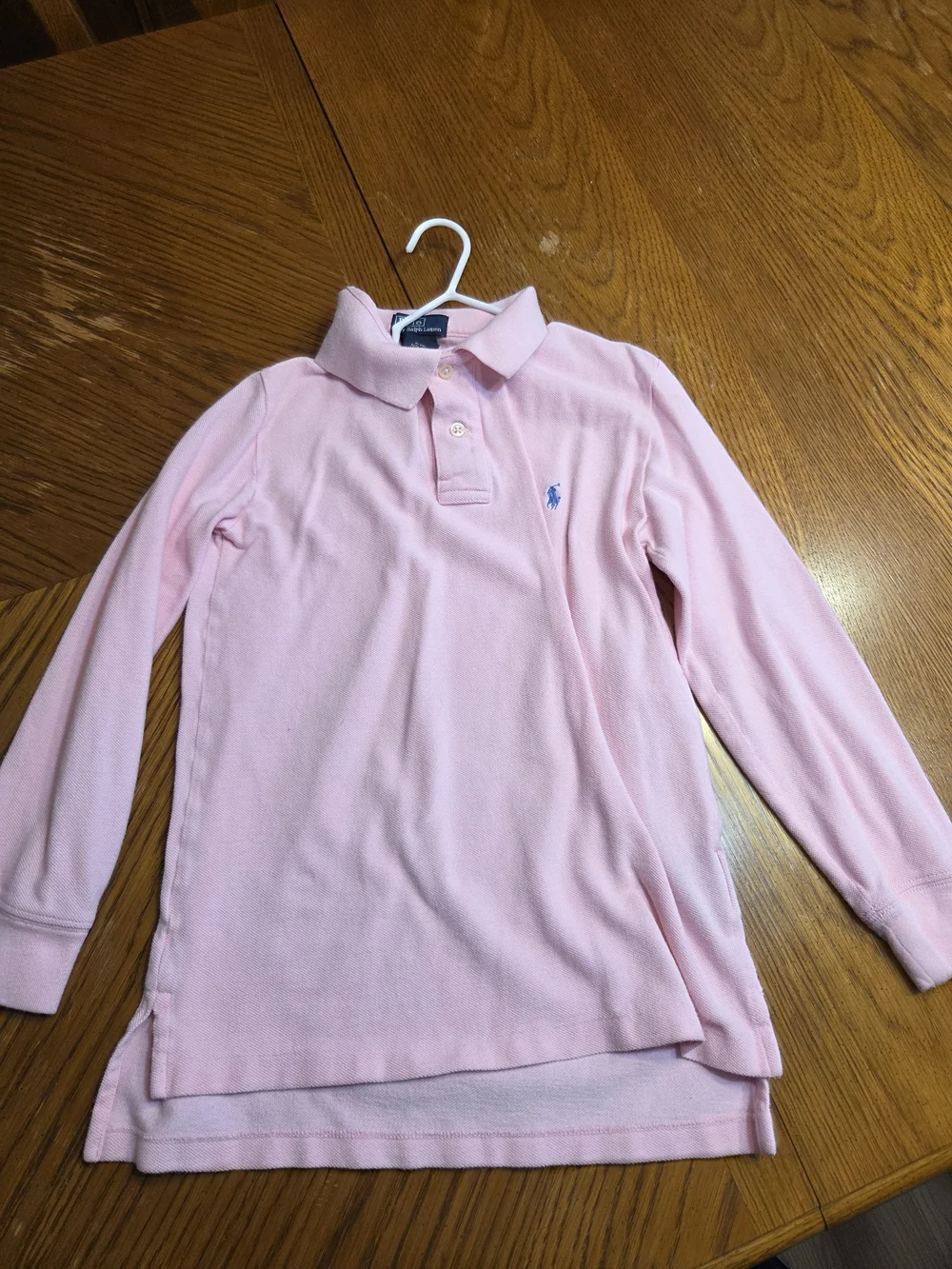 Ralph Lauren Pink Long-Sleeve Polo Shirt for Kids